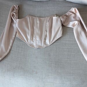 Stylish Off-Shoulder Satin Corset Top